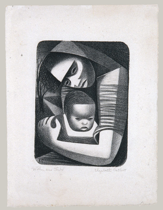 Elizabeth Catlett Mother and Child painting 1944